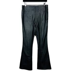 Topshop Faux Leather Pants Leggings Side Zip Black - 8
